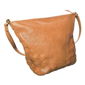 Weaved Accent Leather Crossbody/Shoulder Bag